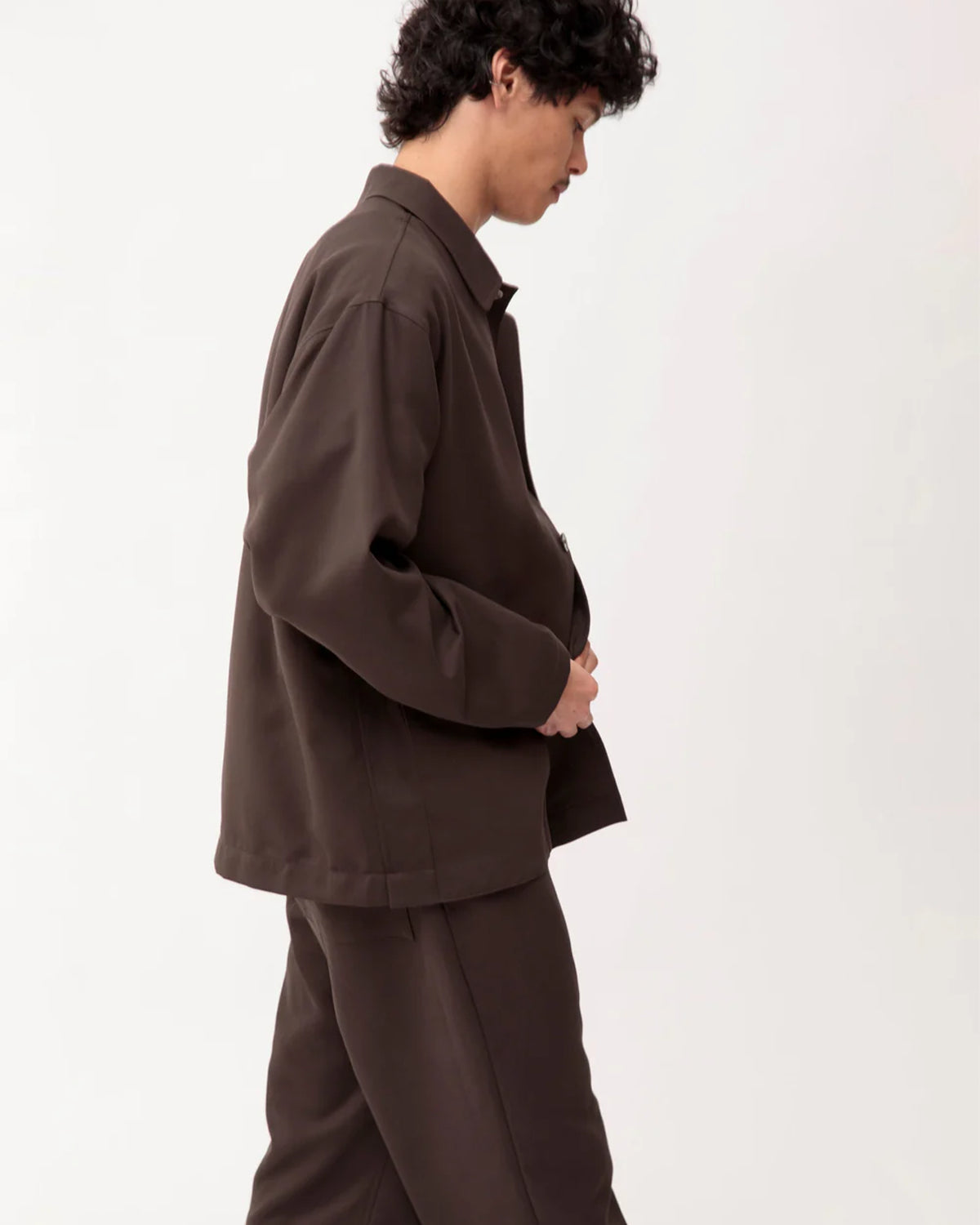 Repos J Double Cloth Mens Unlined Jacket  - Brown