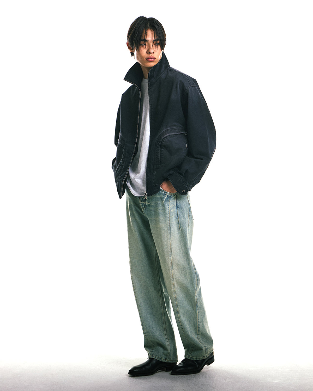 Twisted Panel Denim - Light Blue