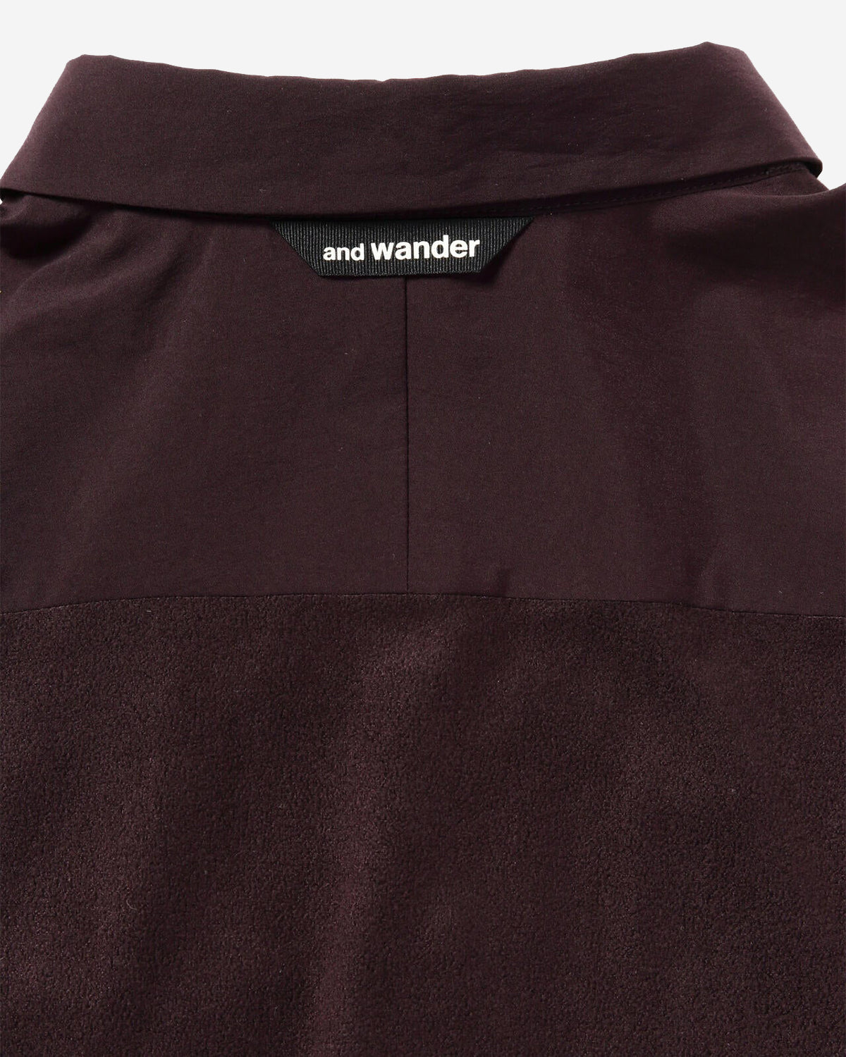 Fleece Base Band Collar Shirt - Bordeaux