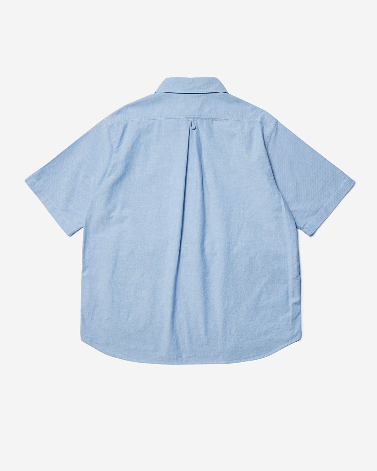 Mens Oxford Round Collar Short Sleeve Pullover Shirt - Blue