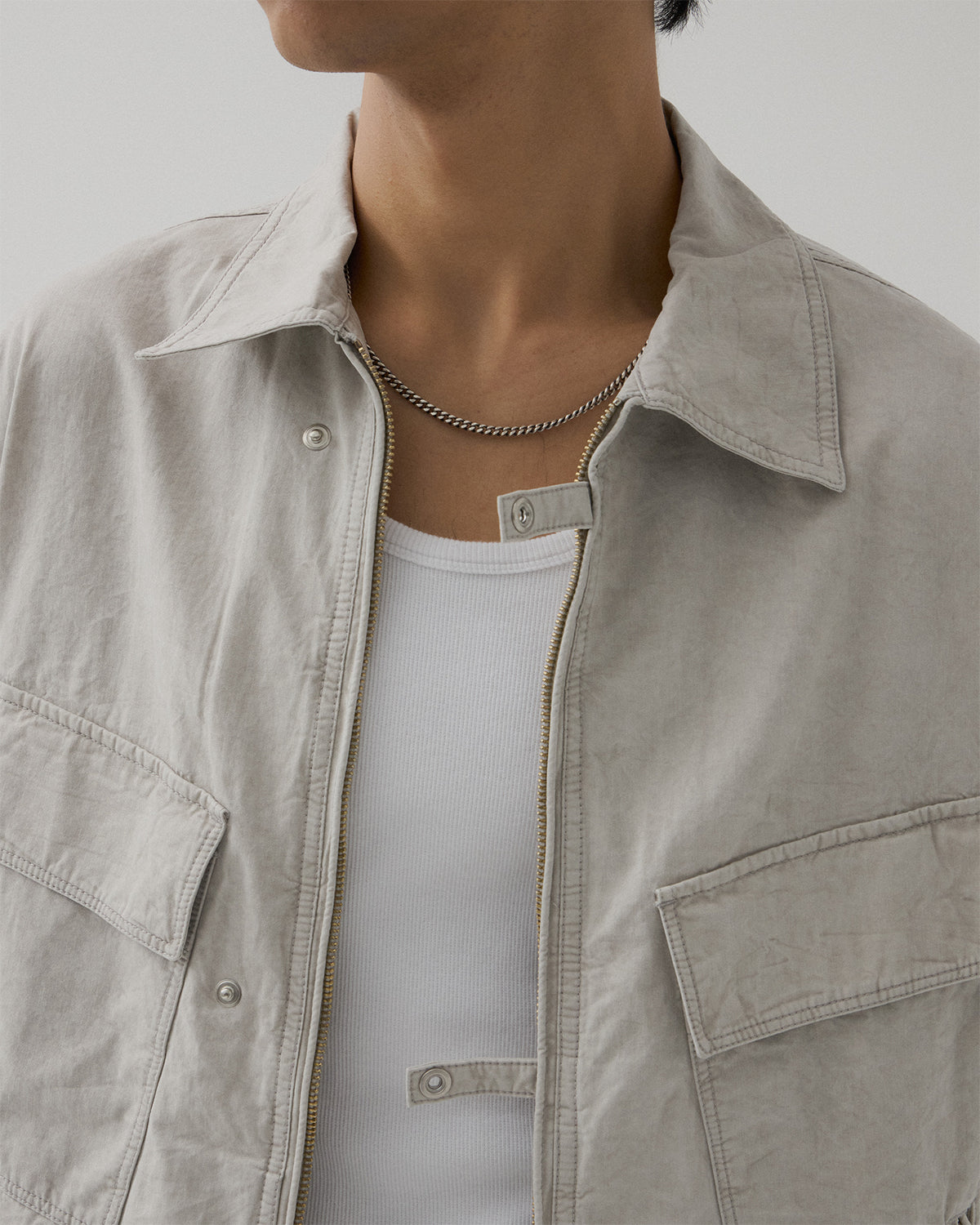 Zip Up 4P Jacket - Dusty L.Grey