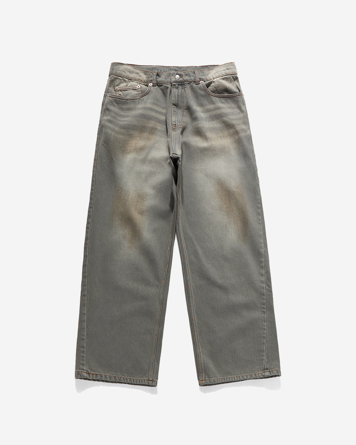 Curved Wide Denim - Dusty Grey