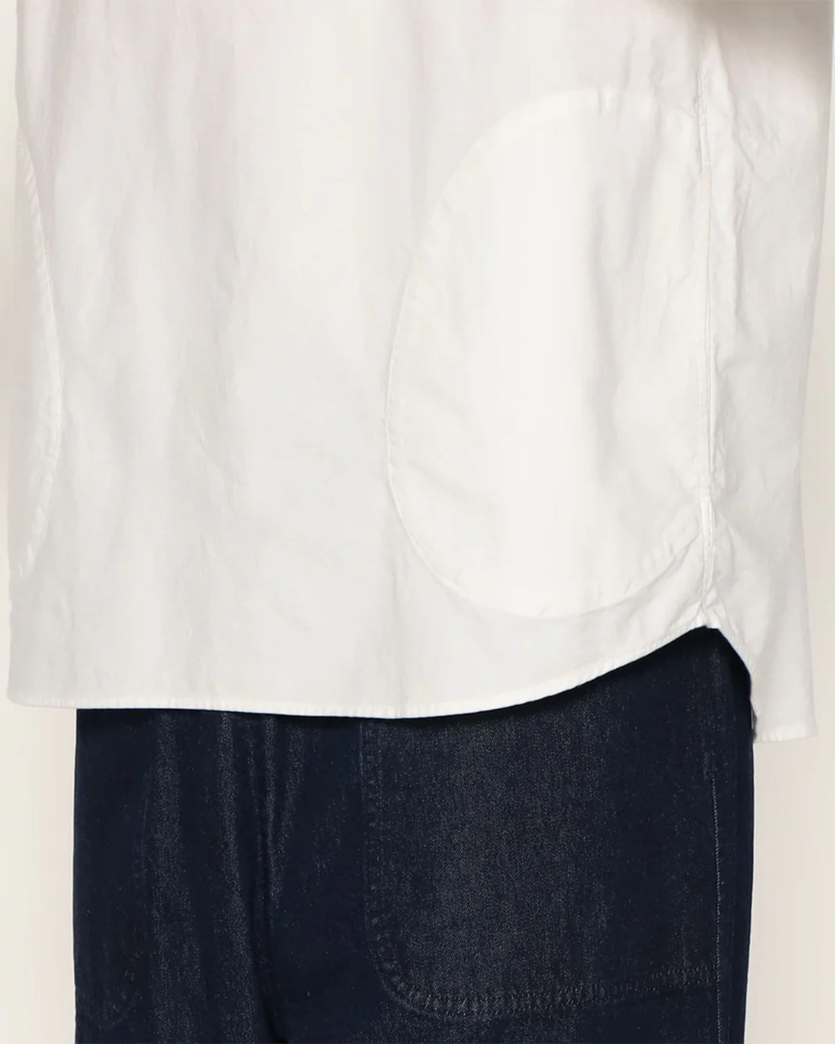 Mens Oxford Round Collar Short Sleeve Pullover Shirt - White