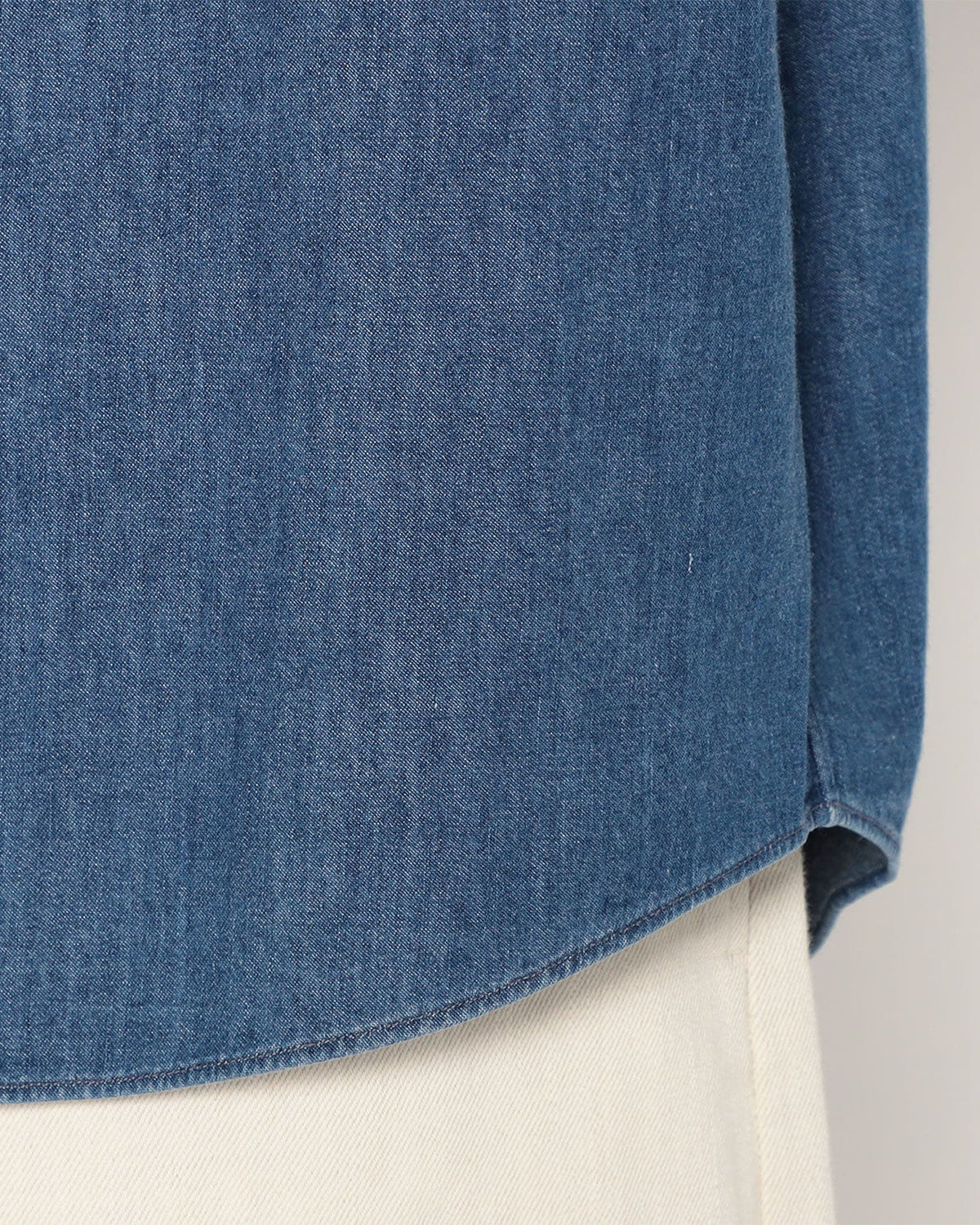 Mens Denim Dungaree Button-Down Shirt - Light Indigo