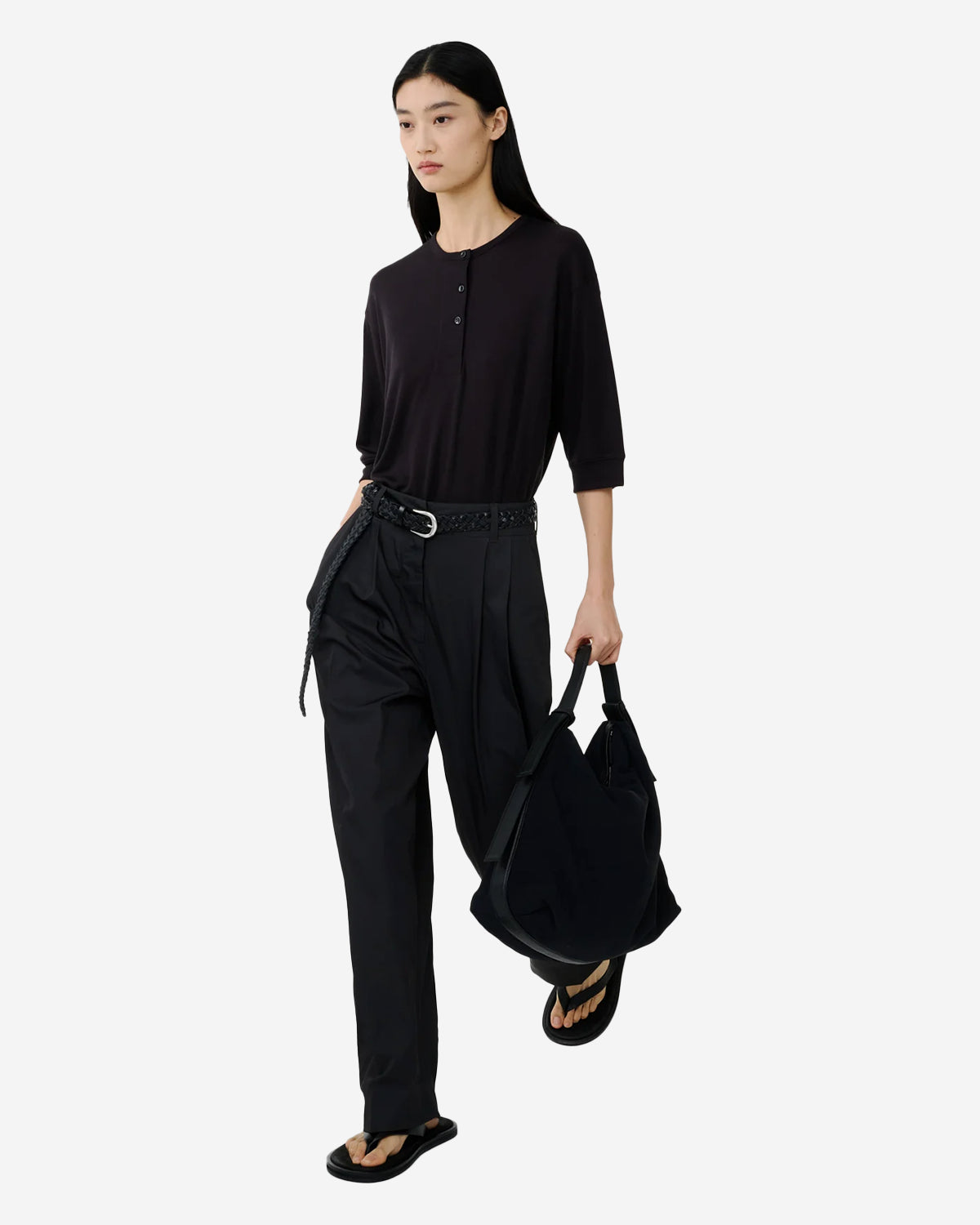 Acuna Pleat Front Pant - Coal