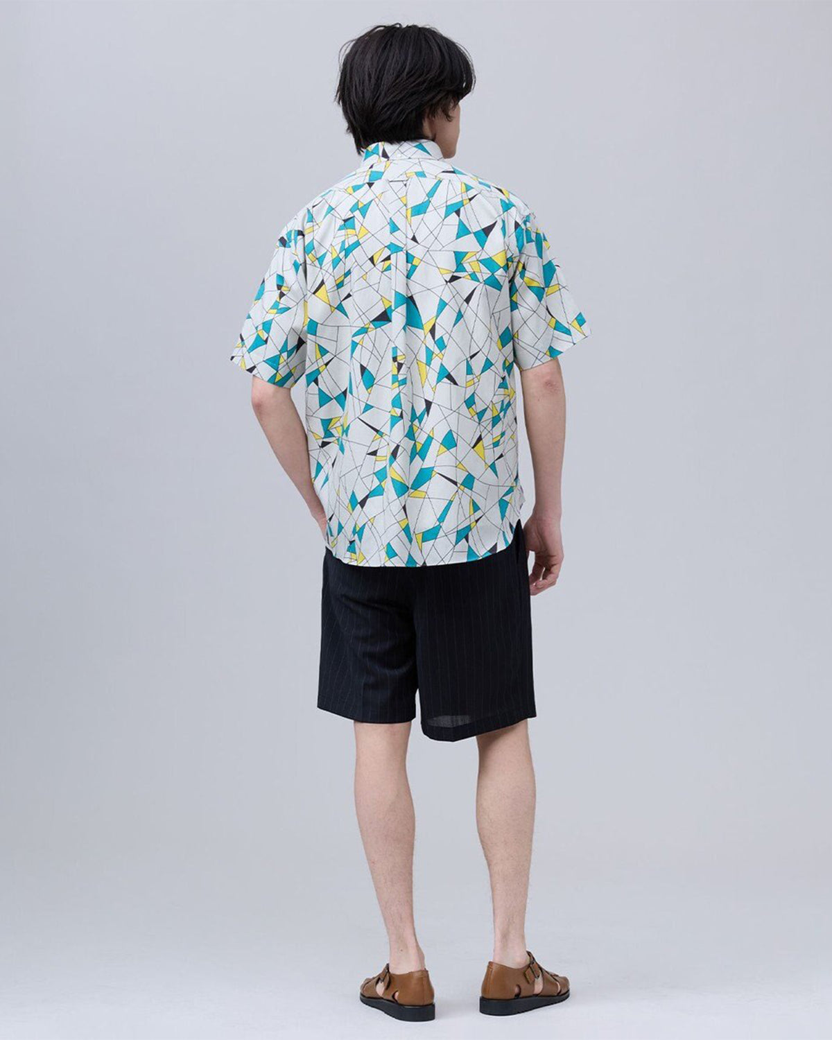 Baggy Fit B.D Half Sleeve Shirt - Gray