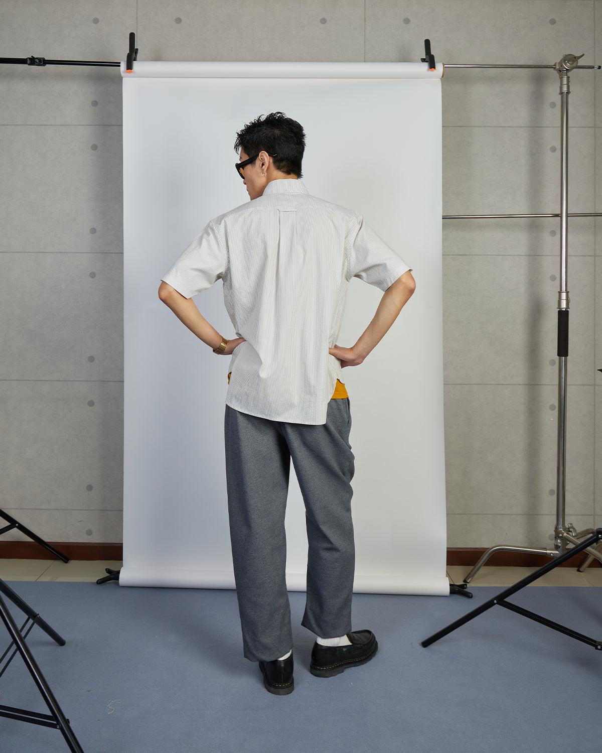 Willard Pants - Solotex® Pleated Officer - Polyester Twill - Gray