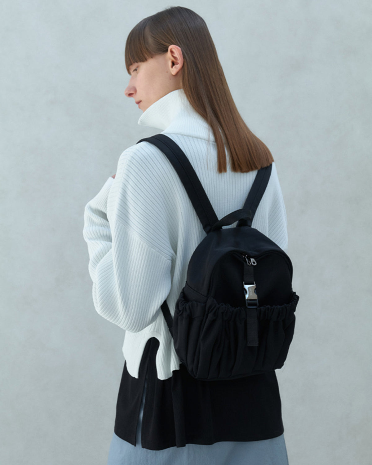 Gathered Mini Backpack - Black