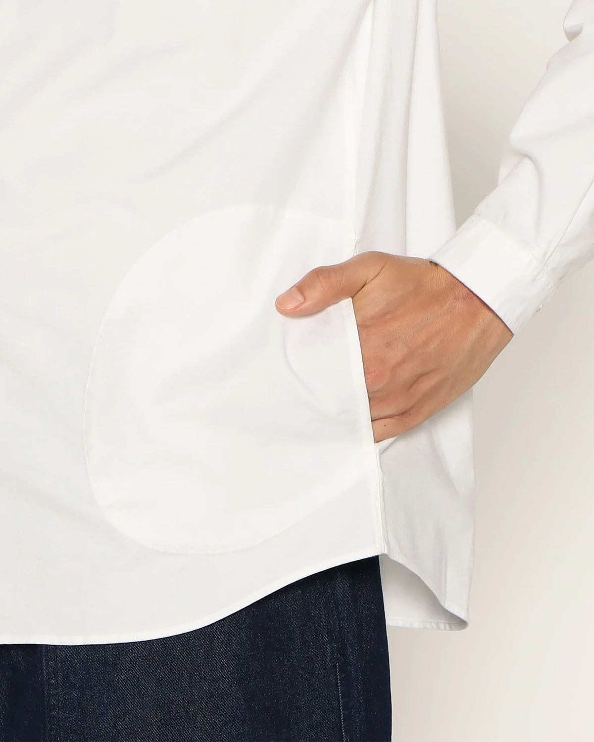 Mens Oxford Band Collar Shirt - White