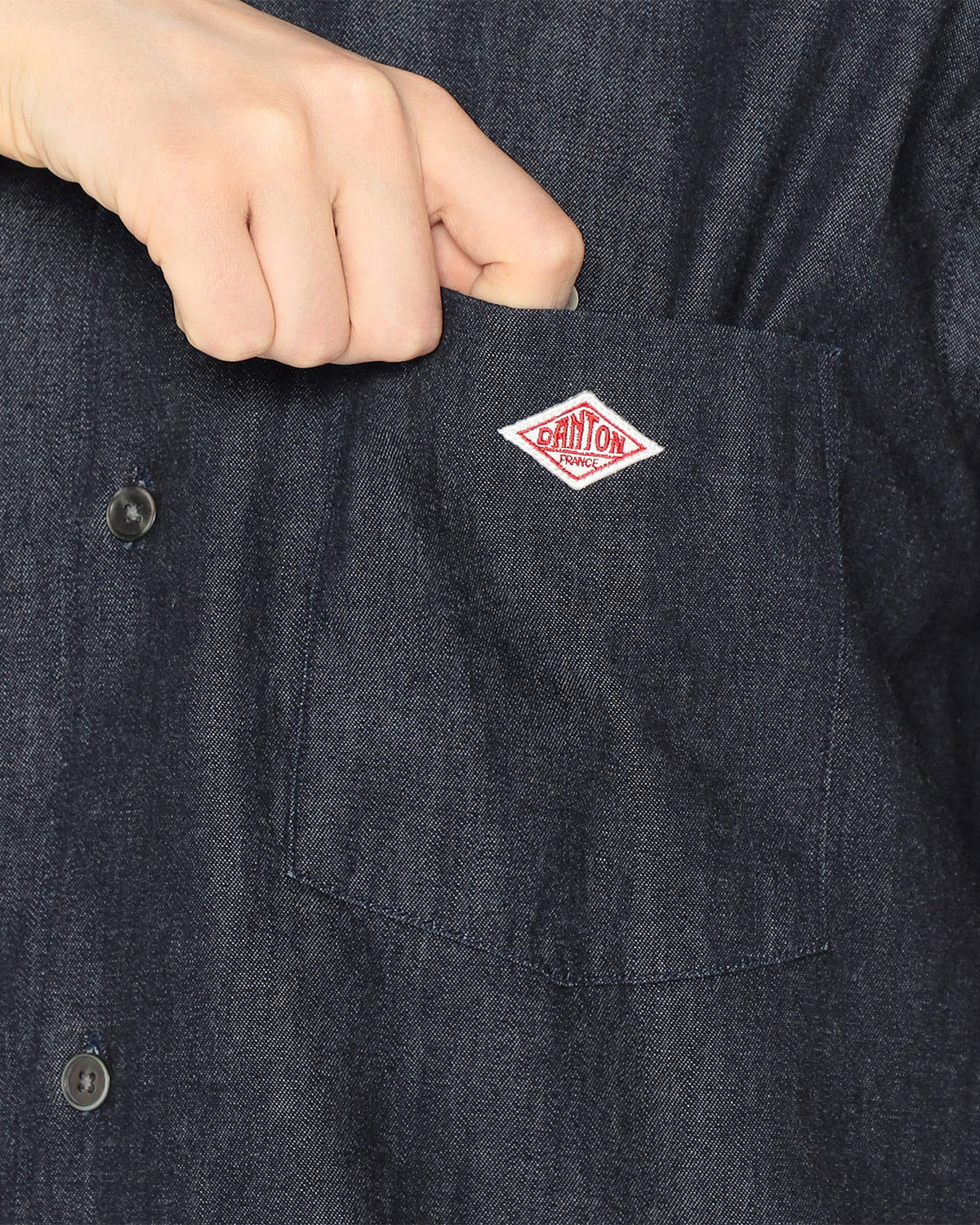 Womens Denim Dungaree Short Sleeve B.D Shirt - Indigo