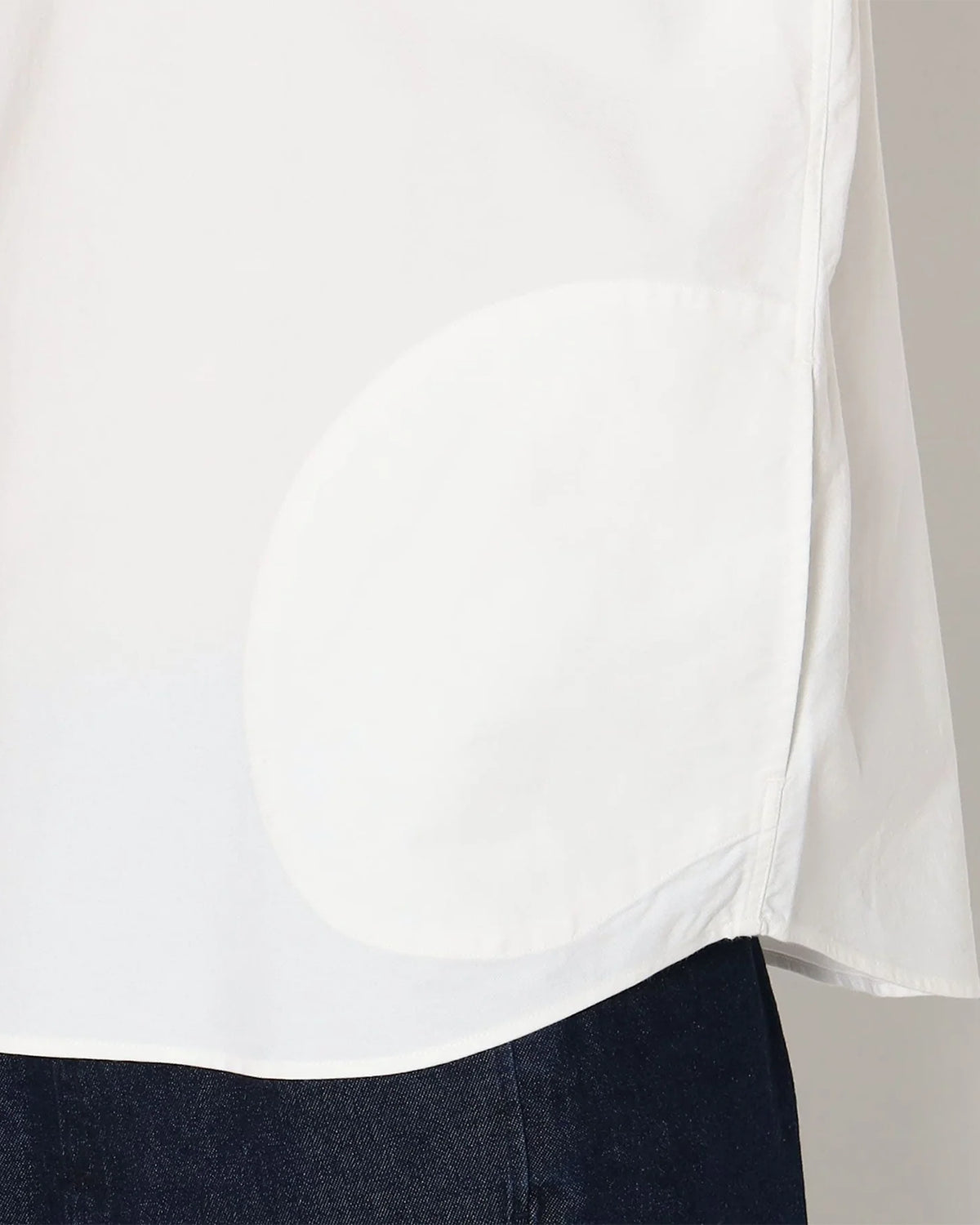 Womens Oxford Round Collar Pullover Shirt - White