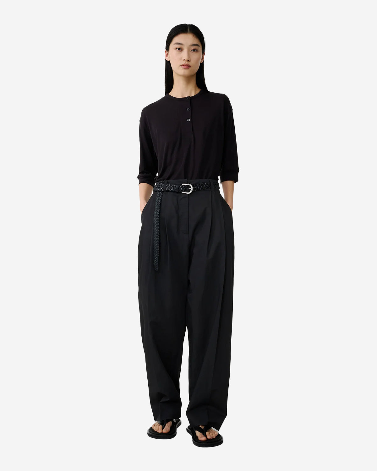 Acuna Pleat Front Pant - Coal