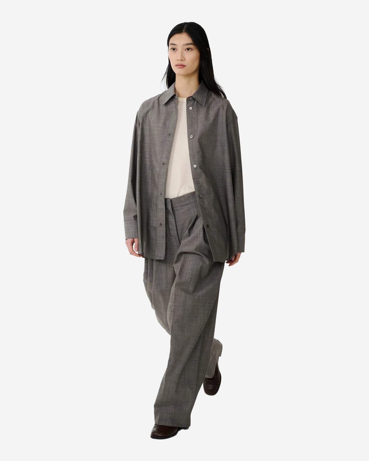Lira - Double Pleat Pant - Warm Grey