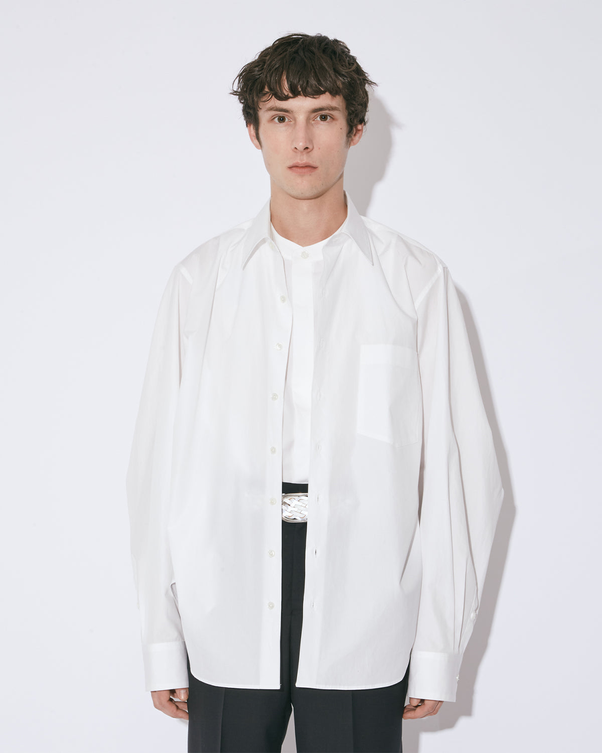 Double Front Finx Stripe Shirt - Off White