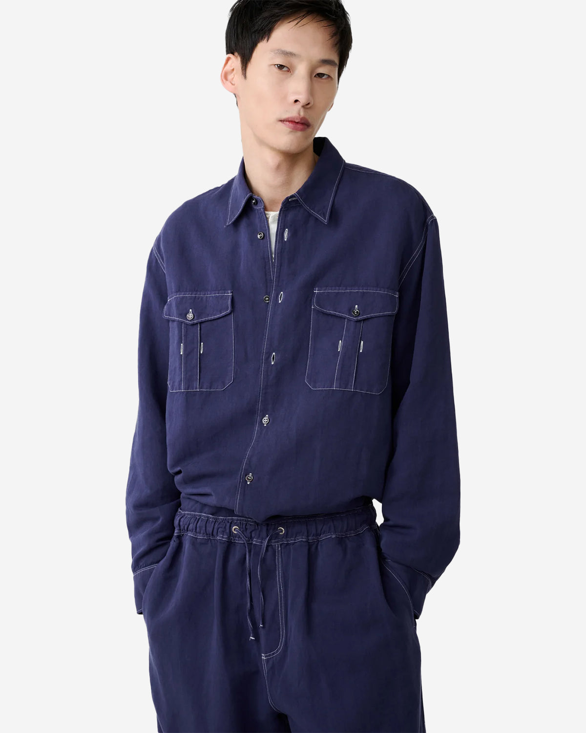 Louro - Utility Pocket Shirt - Indigo