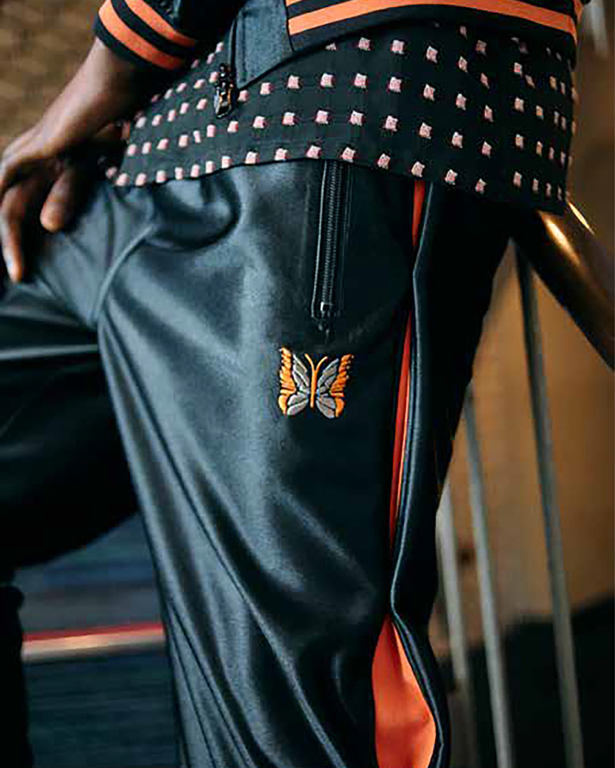 Needles Track Pant Tricot Sateen Black SS26 – onionbkk.com / Onion