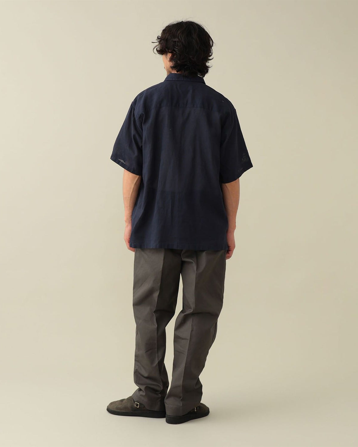 Amedeo Panama Cloth Short Sleeve Shirt - Navy
