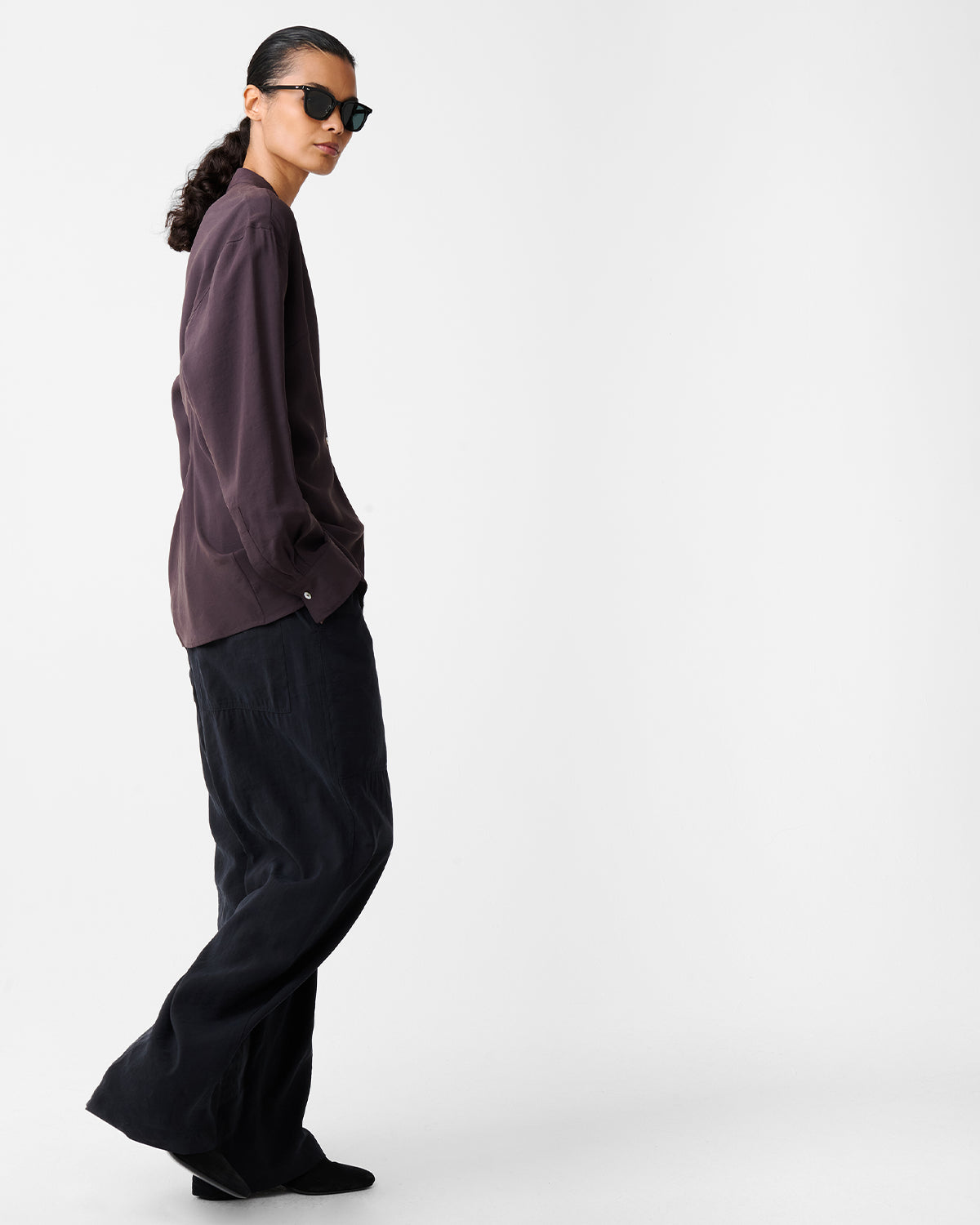 Acre - V Neck Button Through Top - Yam