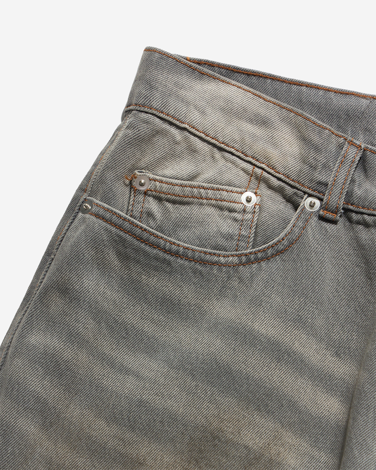 Curved Wide Denim - Dusty Grey
