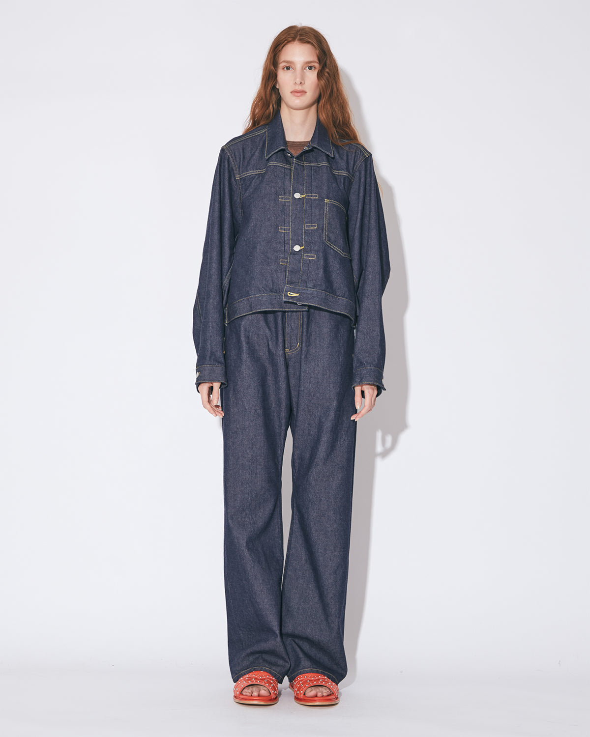 Double End Left Hand Twill Denim Blouson - Indigo