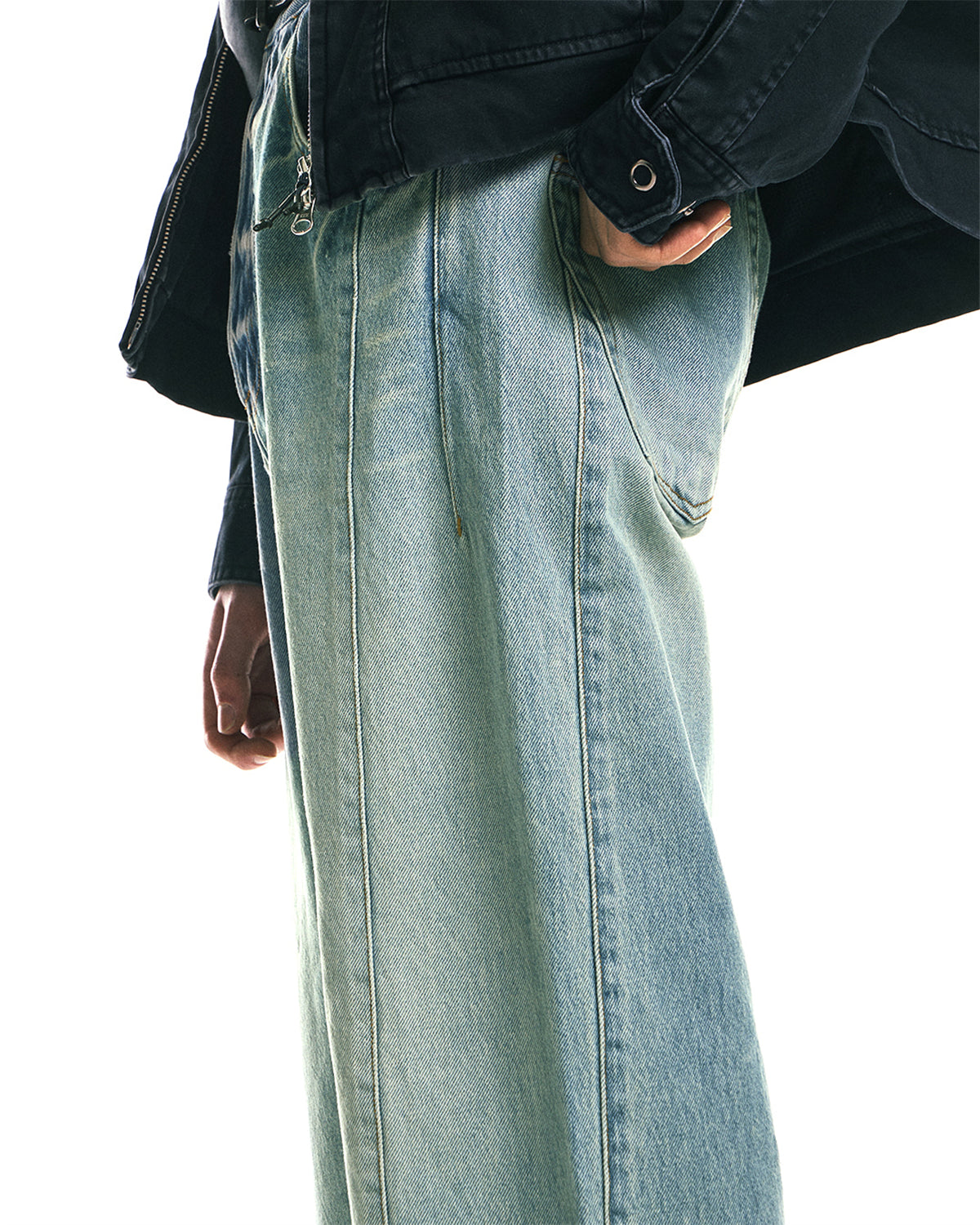 Twisted Panel Denim - Light Blue