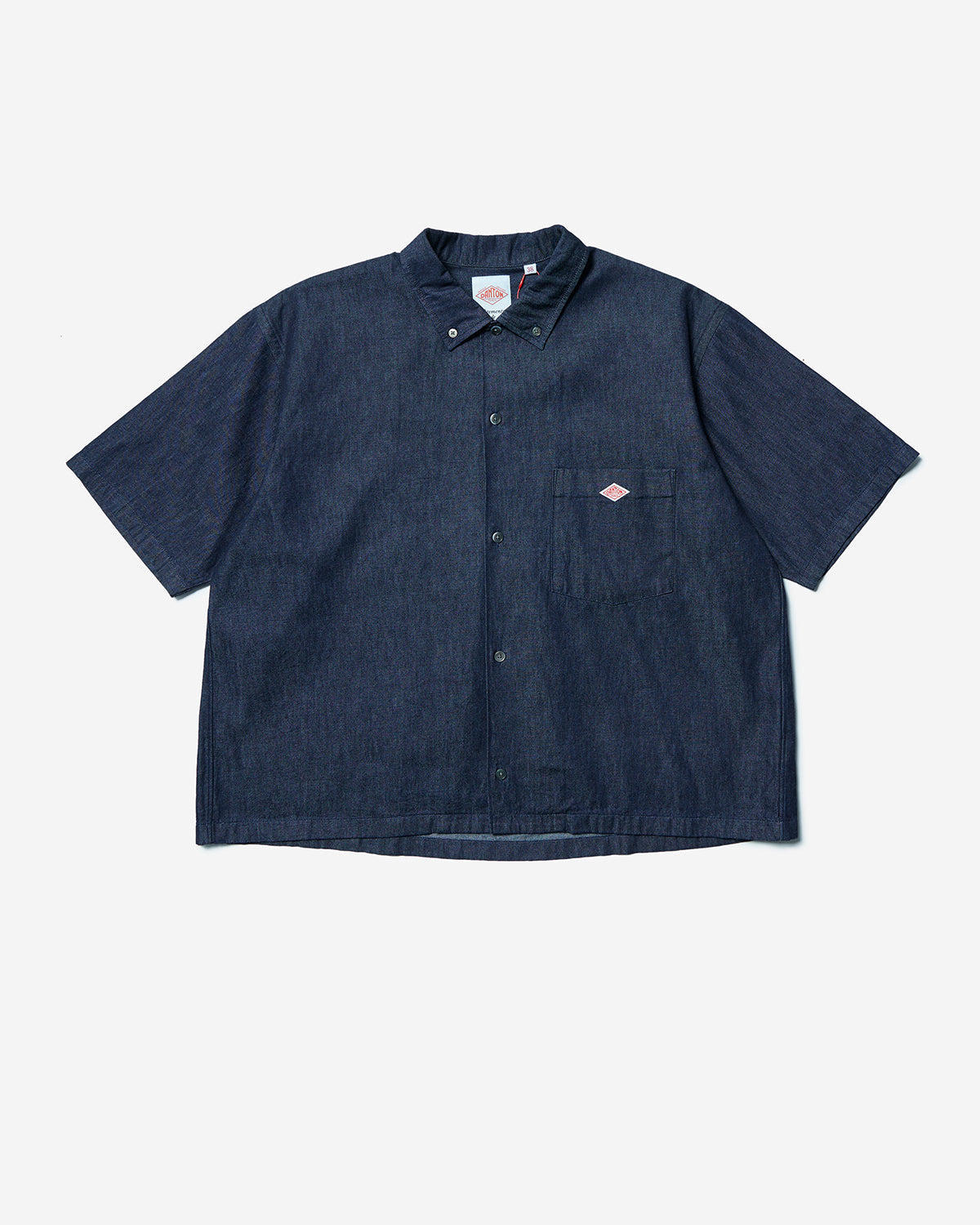 Womens Denim Dungaree Short Sleeve B.D Shirt - Indigo
