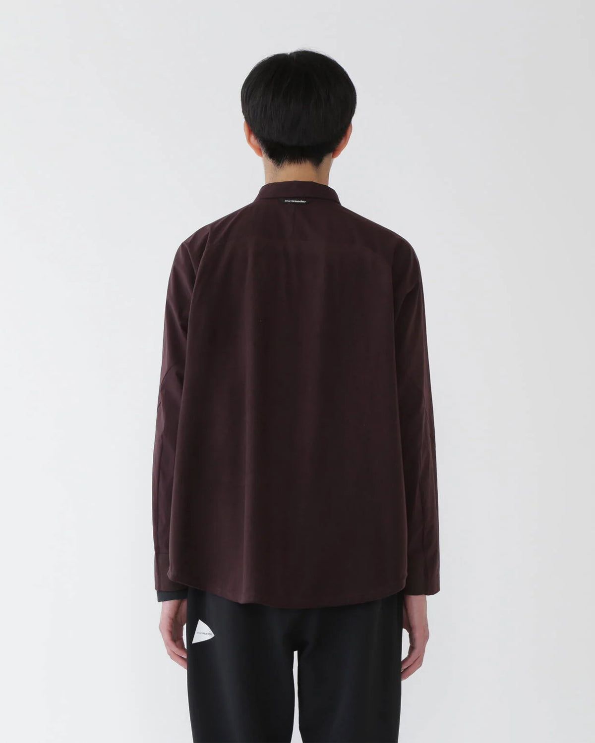 Fleece Base Band Collar Shirt - Bordeaux