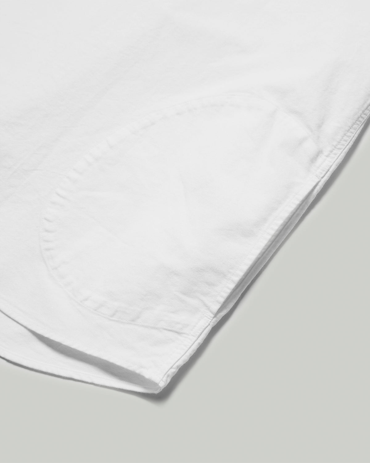 Mens Oxford Round Collar Short Sleeve Pullover Shirt - White