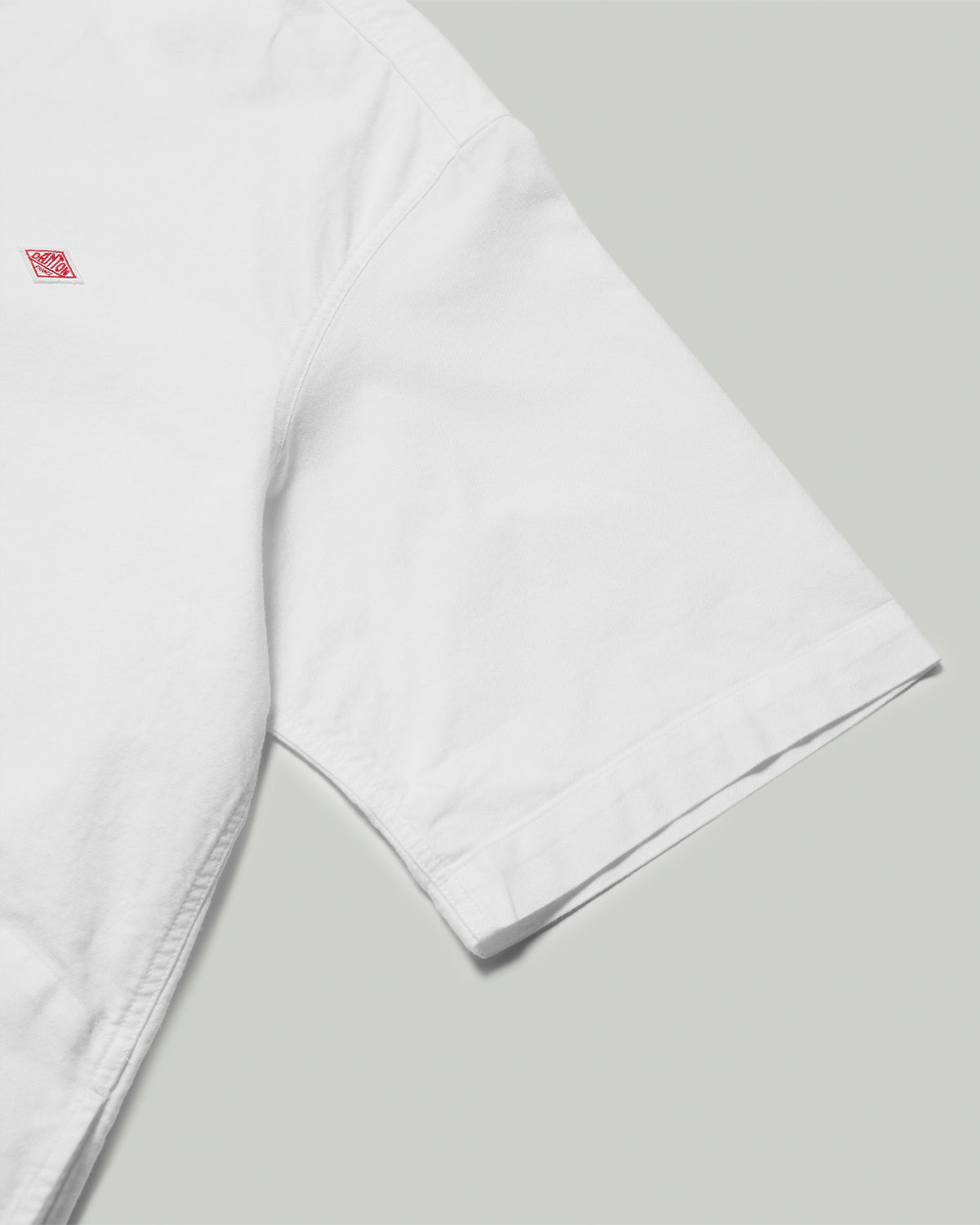 Mens Oxford Round Collar Short Sleeve Pullover Shirt - White