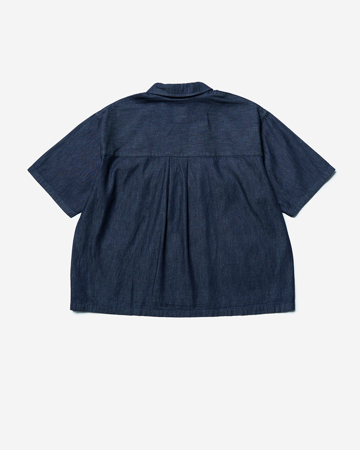 Womens Denim Dungaree Short Sleeve B.D Shirt - Indigo
