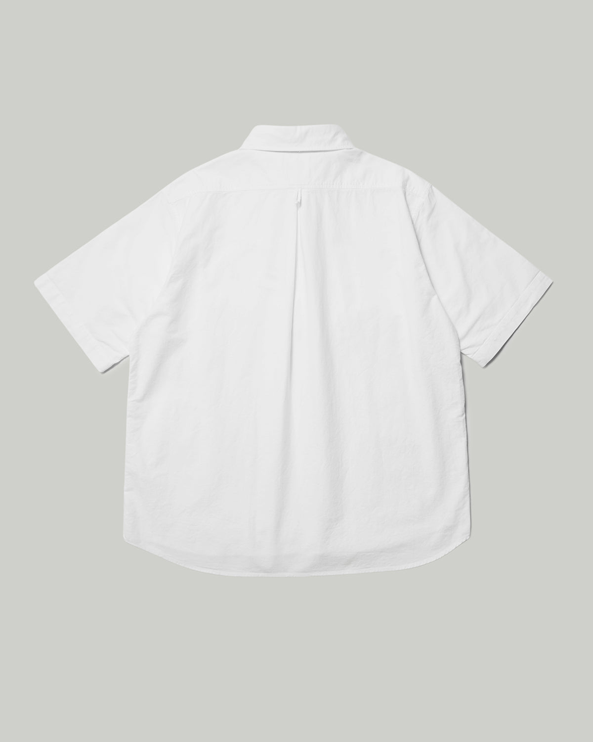 Mens Oxford Round Collar Short Sleeve Pullover Shirt - White