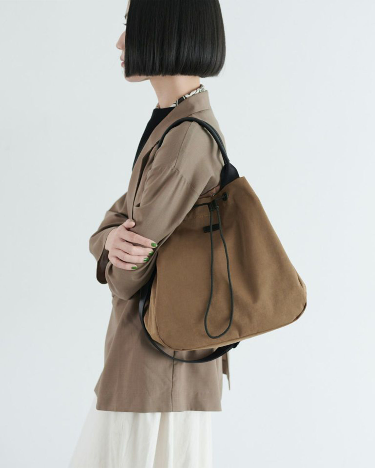 Simplicity 2Way Draw String Tote - Mocha