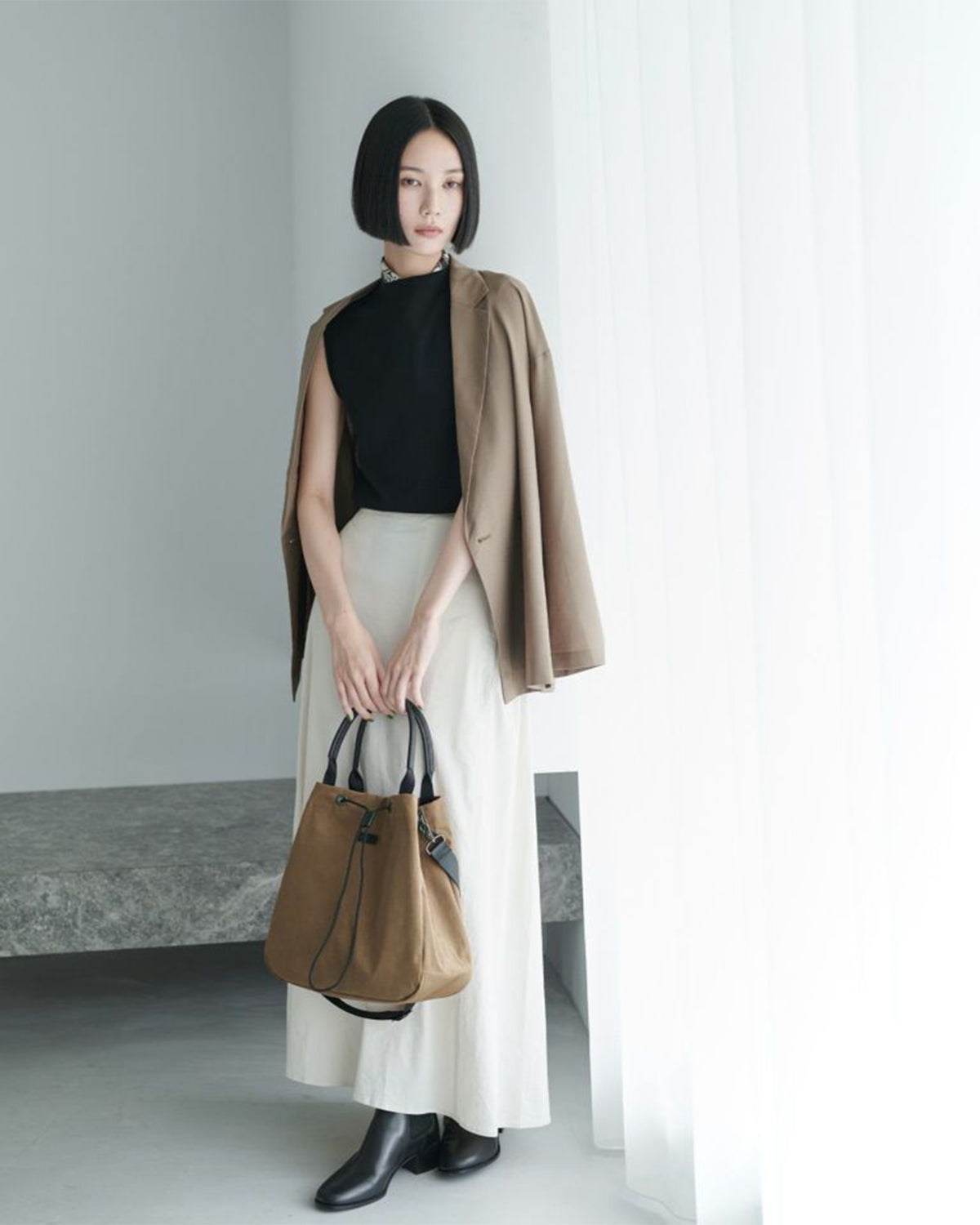 Simplicity 2Way Draw String Tote - Mocha