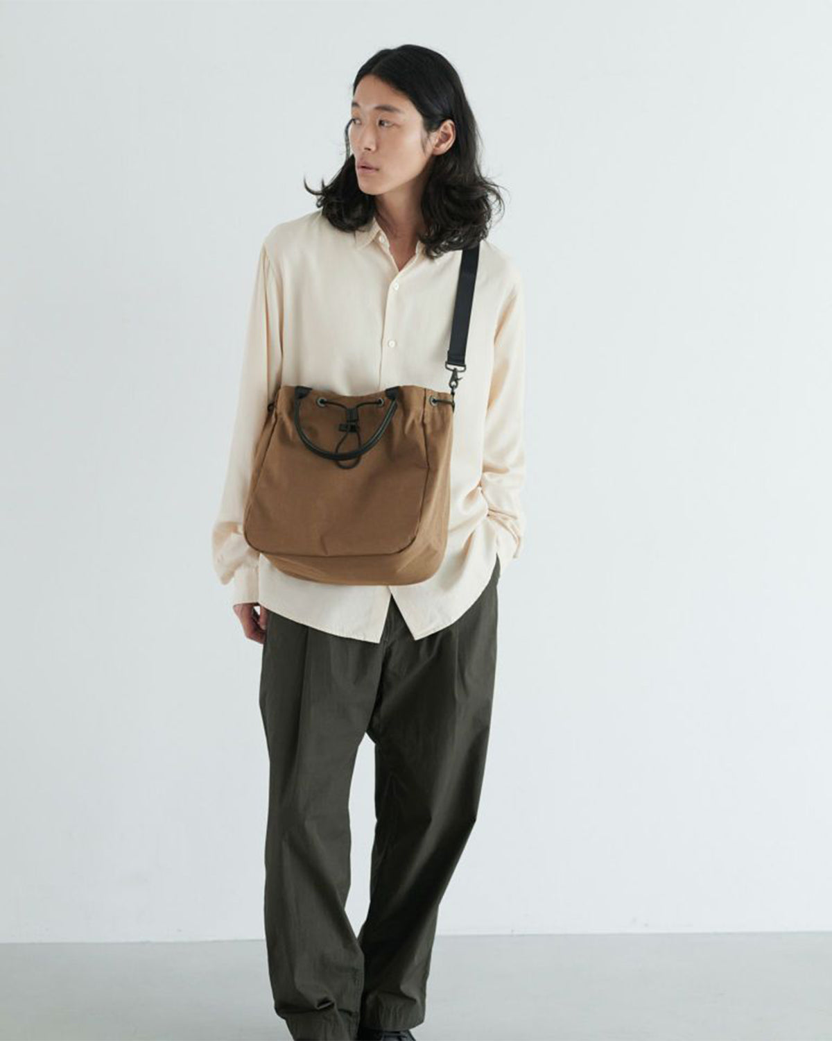 Simplicity 2Way Draw String Tote - Mocha