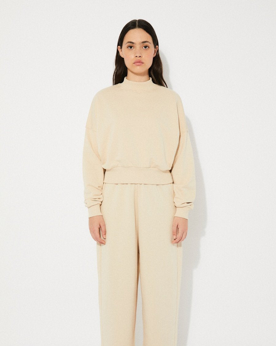 Pia - Organic Cotton Sweatshirt - Beige