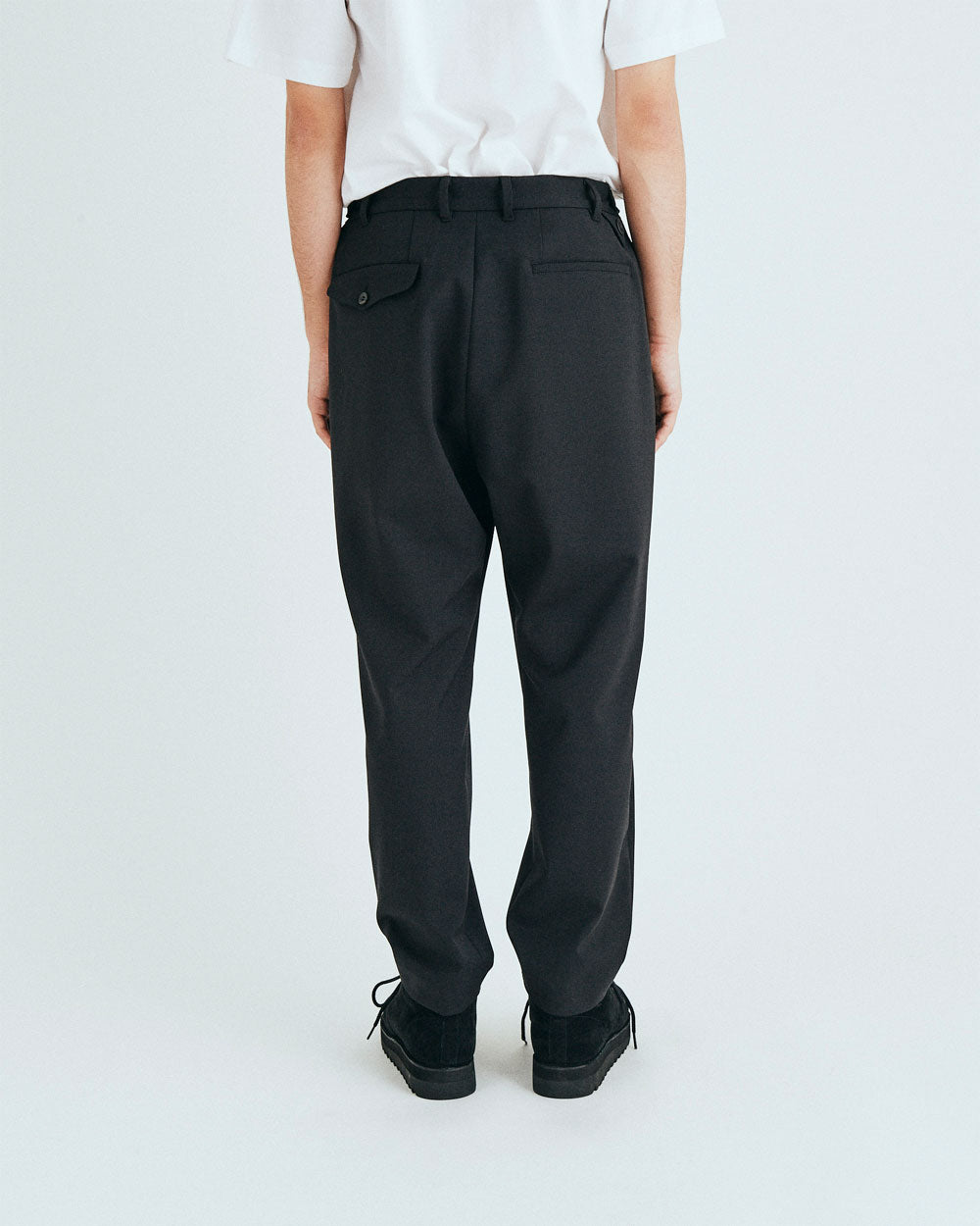 2 Tuck Twill Wide Pants - Black