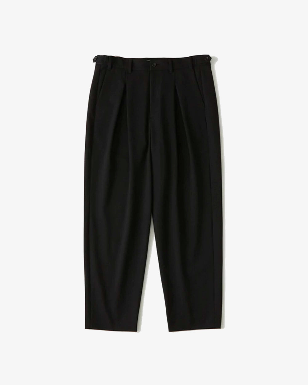 2 Tuck Twill Wide Pants - Black