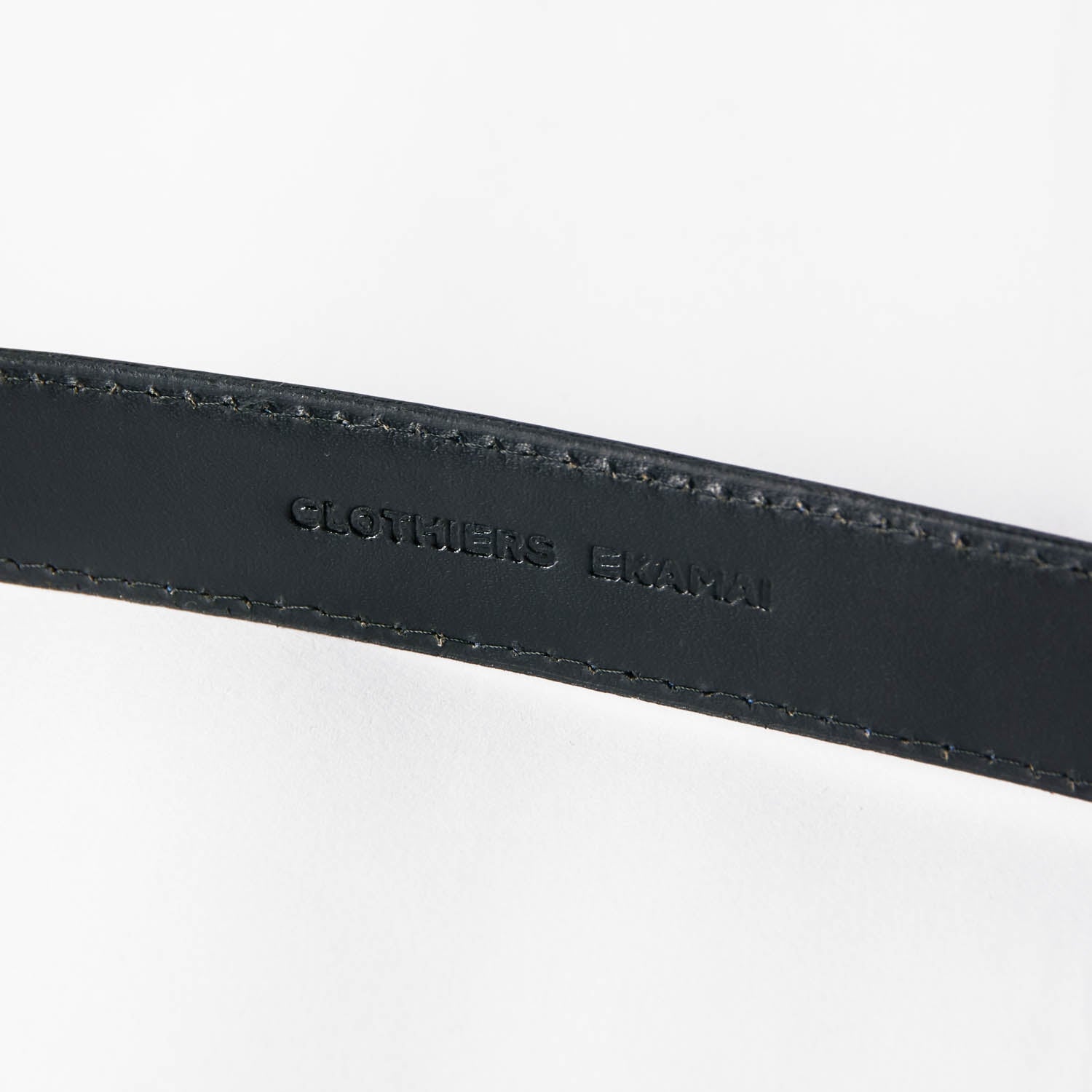 Slim Leather Belt - Navy