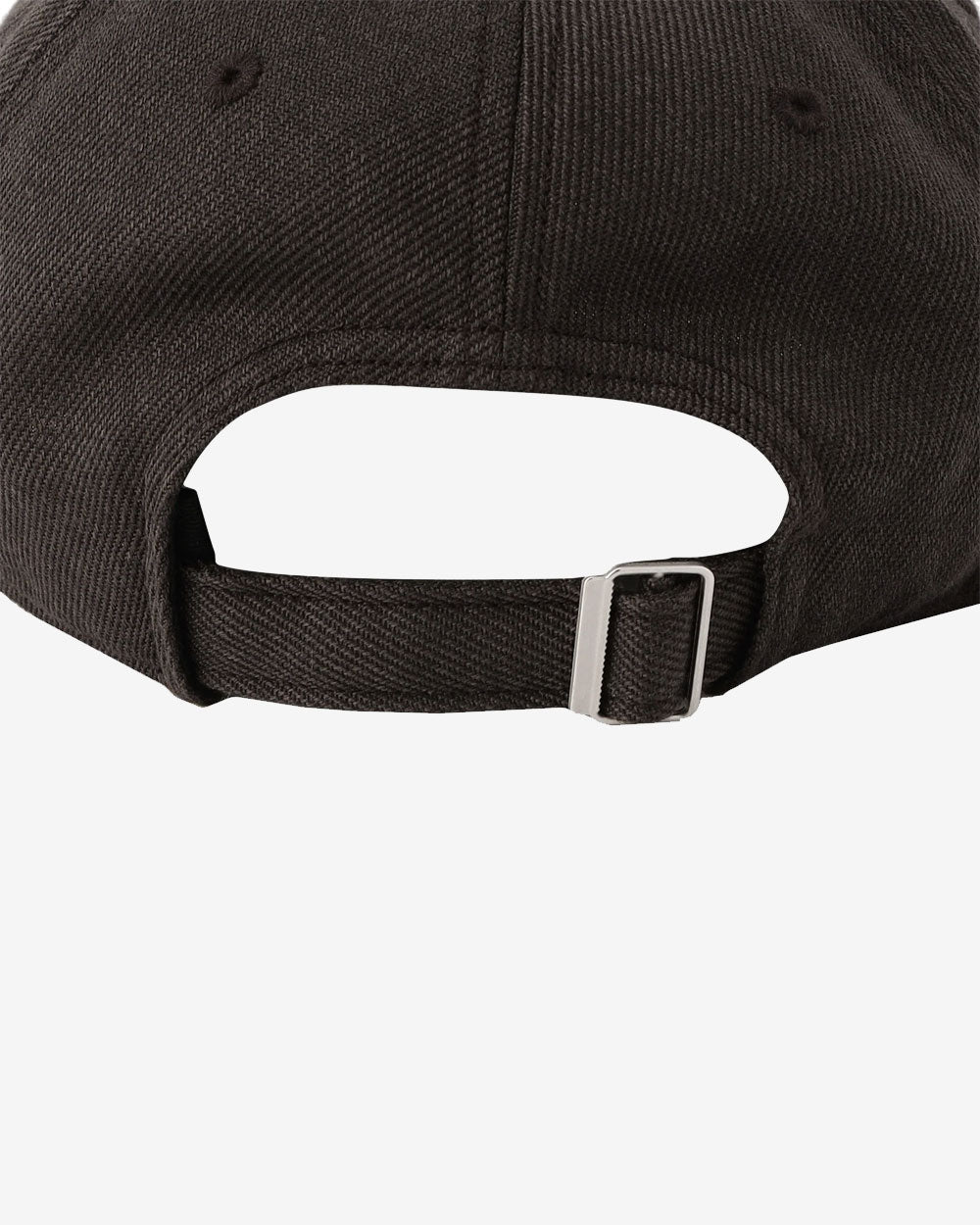 Polyester Serge 6 Panel Cap- Black