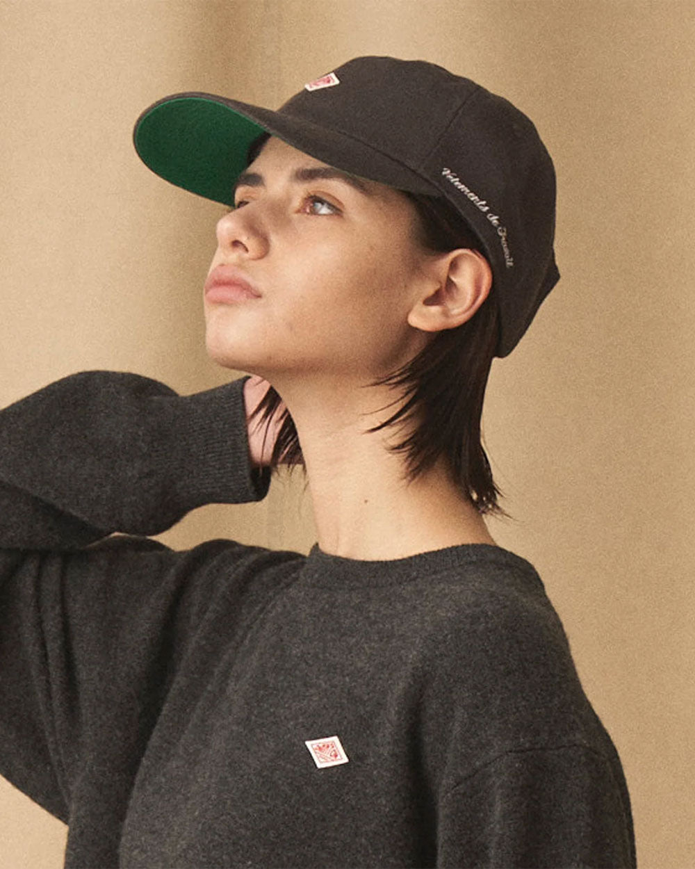 Polyester Serge 6 Panel Cap- Black