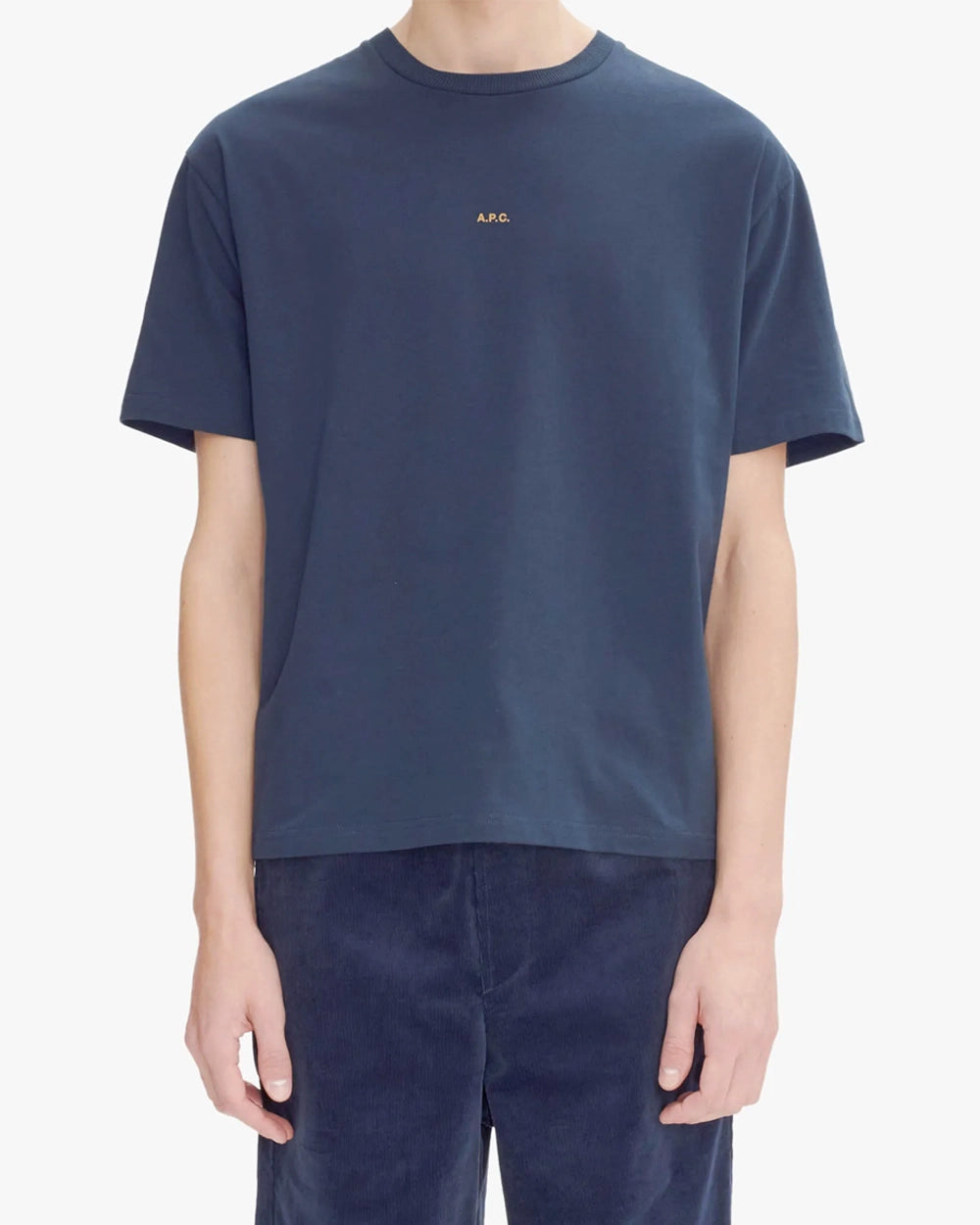 Boxy Micro Logo T-Shirt - Steel Blue/Yellow