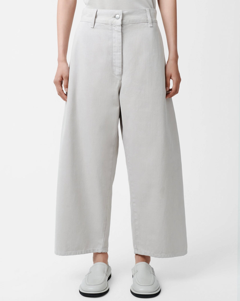 Chalco Wide Crop Pant - Bone Grey