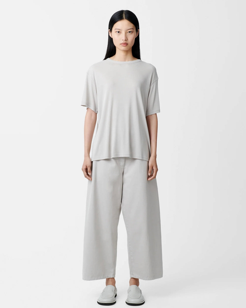 Chalco Wide Crop Pant - Bone Grey