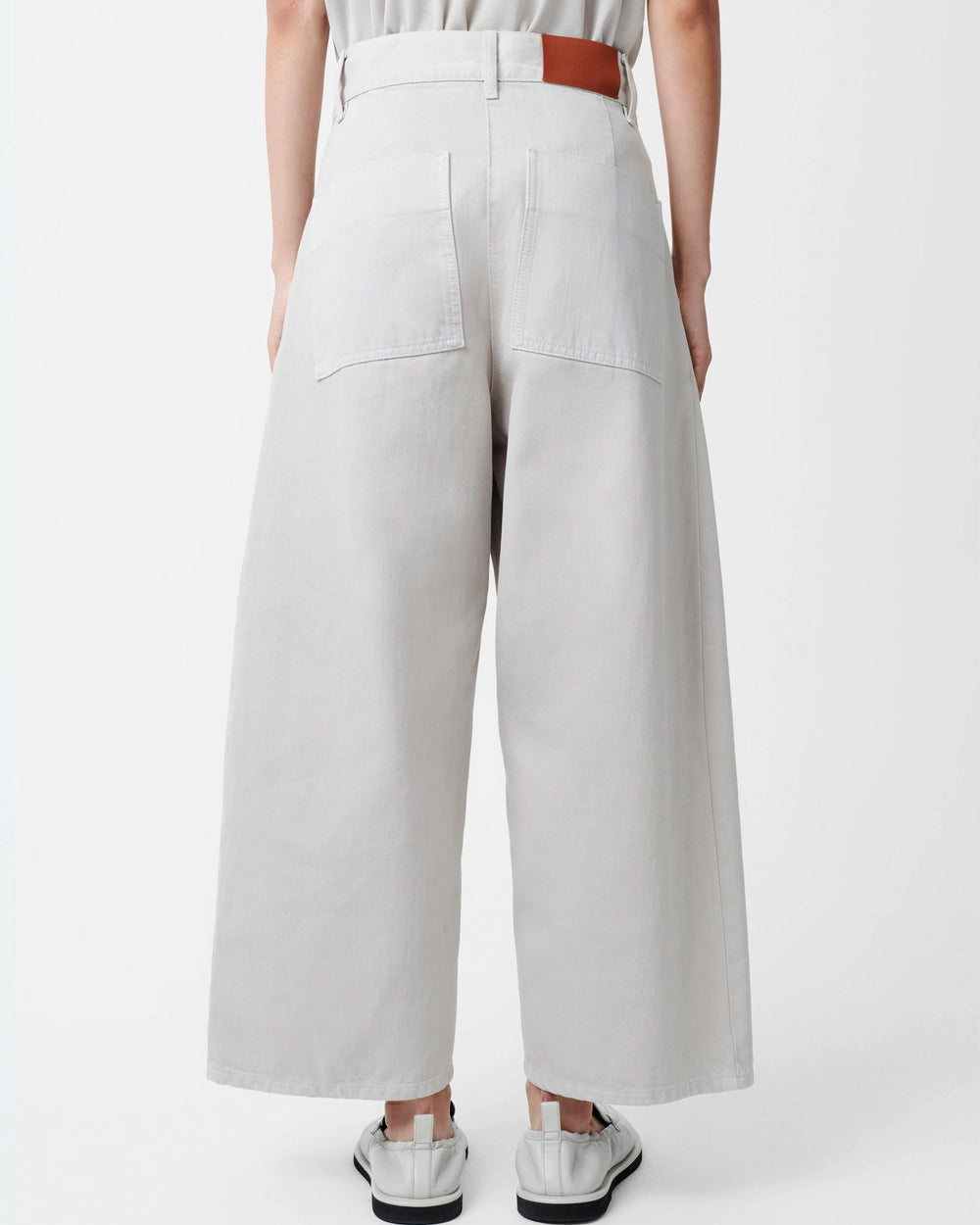 Chalco Wide Crop Pant - Bone Grey