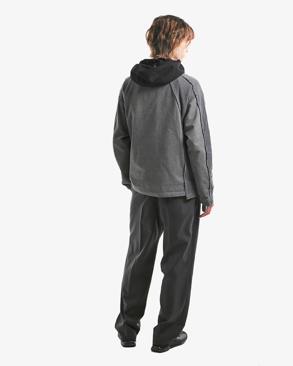 Contrast Panel Long Sleeves - Charcoal