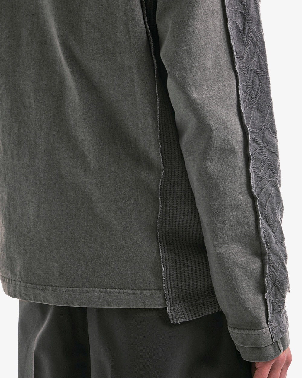 Contrast Panel Long Sleeves - Charcoal