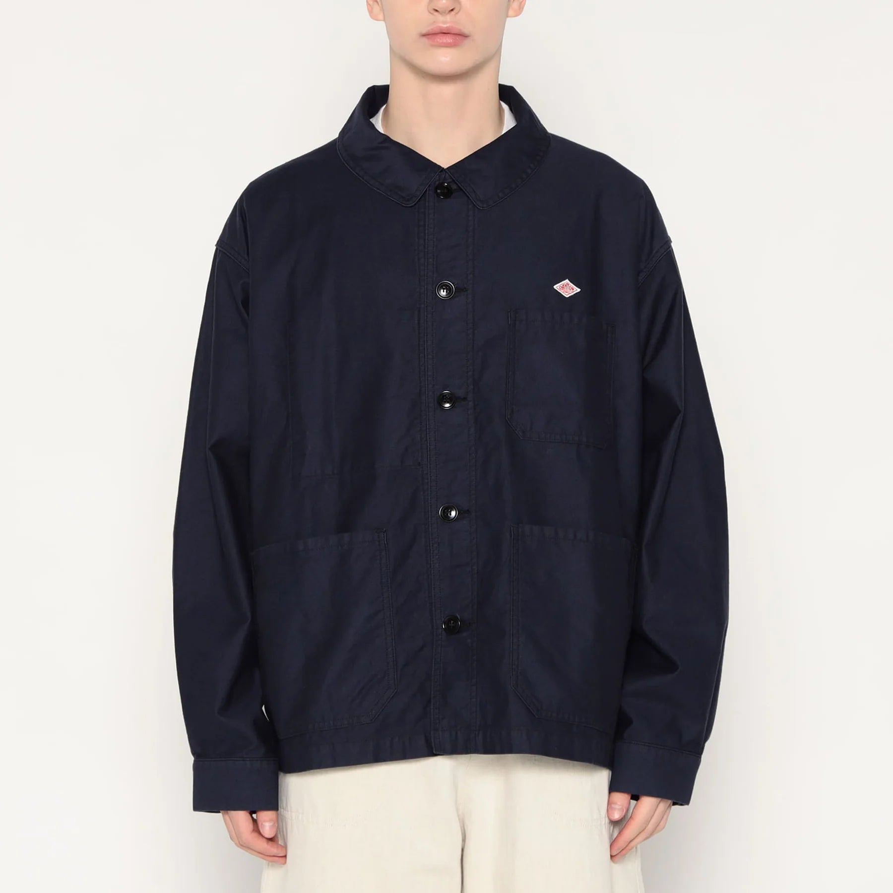 Moleskin Wide Coverall Jacket - Navy