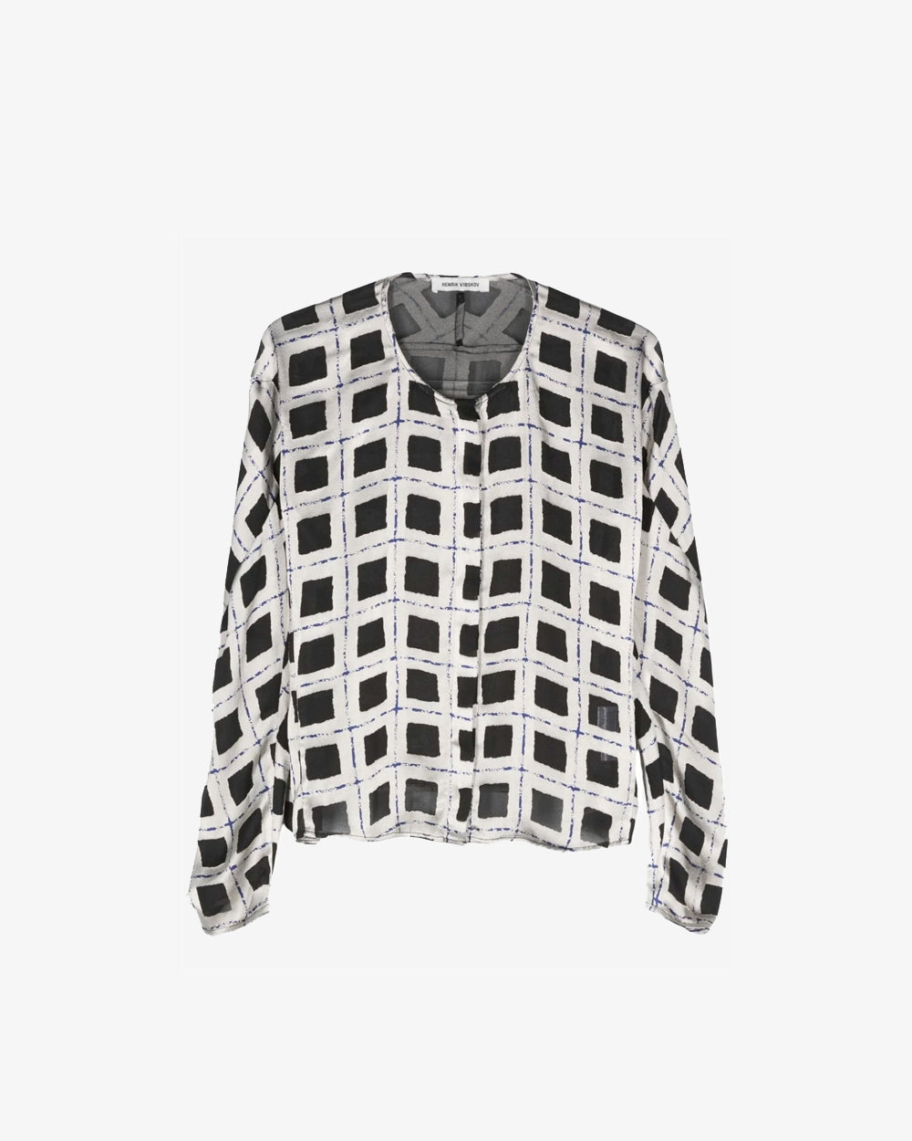 Dimness Blouse - Light Burn Out Grid