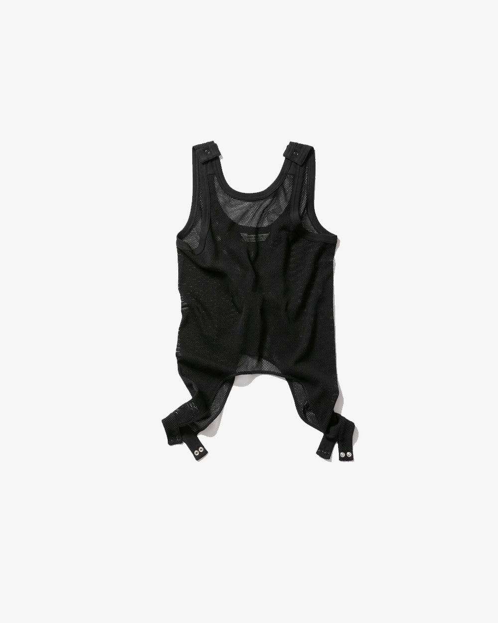 Double-End Cotton Wool Mesh Tank Top - Black