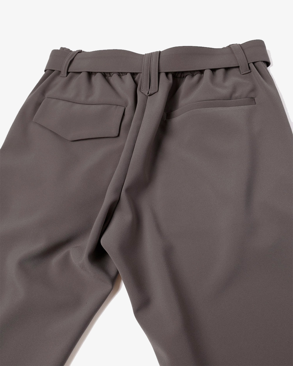 Double Cloth Straight Pant with Long Belt - Taupe